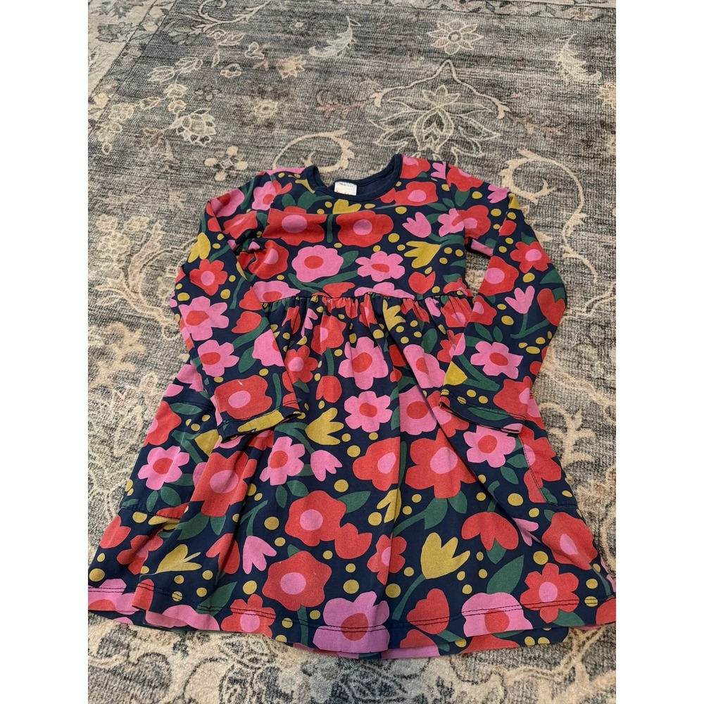 Hanna Andersson Floral Dress Navy Blue